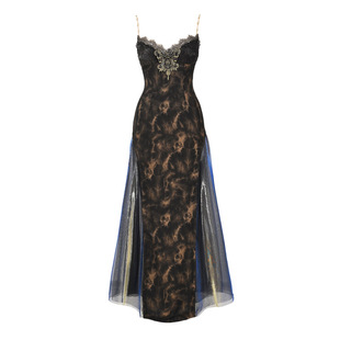 血液供给原创◆华灯初上 鎏金欧式氛围感性感大摆修身吊带连衣裙