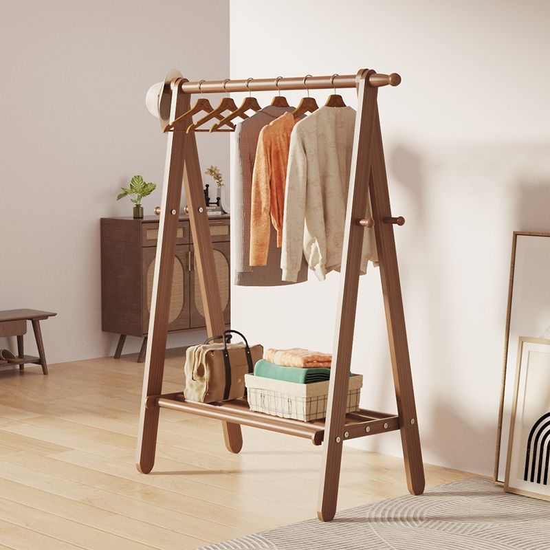 实木挂衣架落地立式卧室多功能衣帽架家用加粗挂包放衣架子可折叠