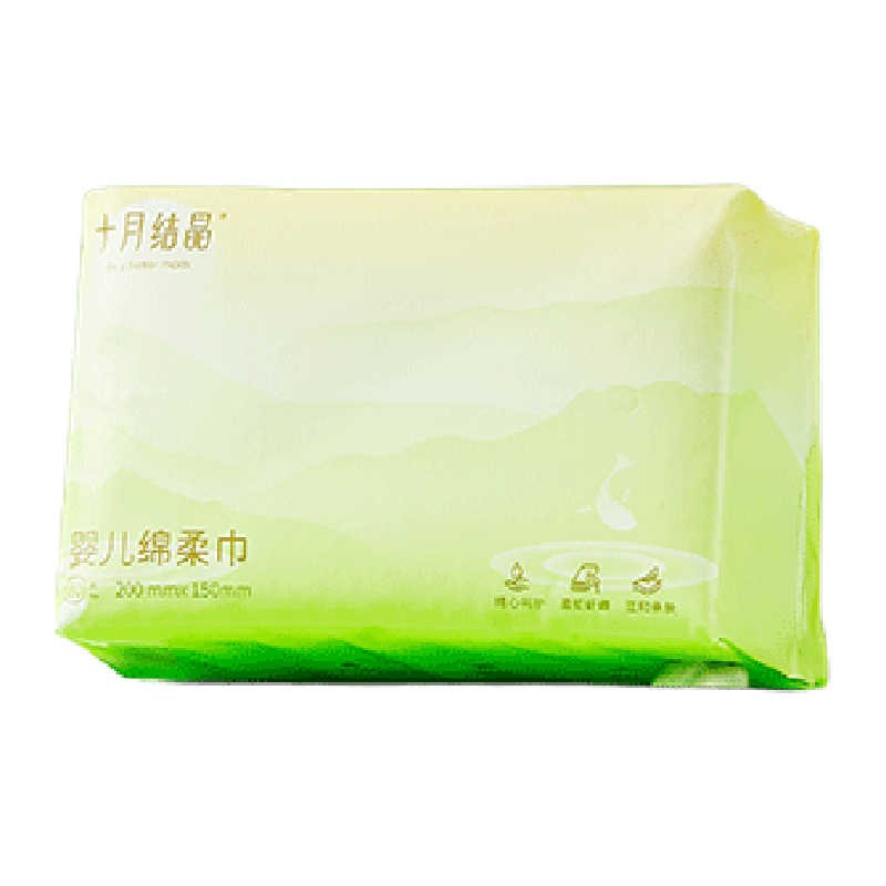 十月结晶婴儿绵柔巾宝宝干湿两用巾加厚新生儿专用非棉柔巾试用装