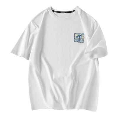 GV真维斯冰丝棉短袖男夏季速干t恤男士薄款宽松透气白色半袖体恤B