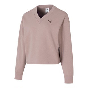 Puma彪马针织V领卫衣女装2026春季新款运动服短款套头衫694093