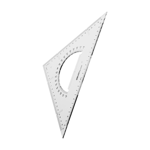 得力塑料三角尺套装多功能大号直角尺子教师小学生用考试透明简约三角板设计工程测量工具绘图仪器画图制图尺