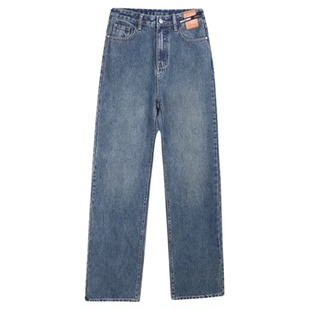 加绒直筒牛仔裤女秋冬2026新款爆款高腰小个子加厚裤子窄版阔腿裤