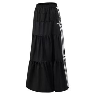Adidas阿迪达斯三叶草过膝裙刺绣logo夏女百褶蛋糕半身裙 KY5728