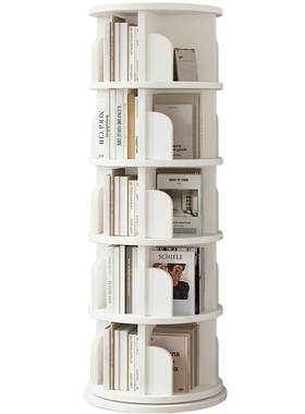实木芯旋转书架360度网红落地书柜家用储物柜小户型角落客厅收纳