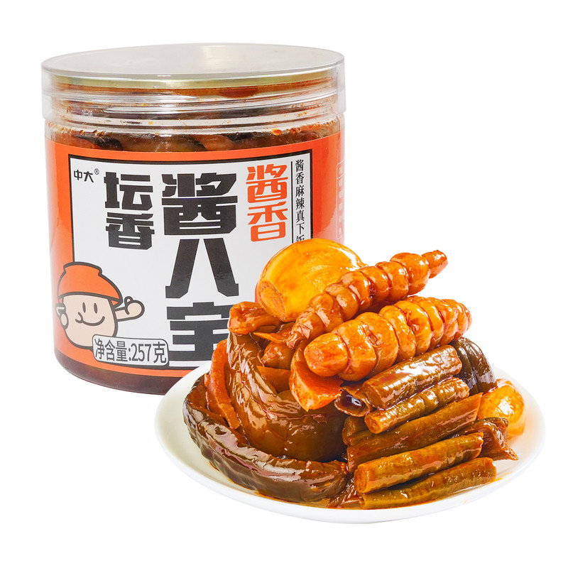 中大坛香酱八宝罐装开味下饭酱萝卜干257克即食下饭菜美食