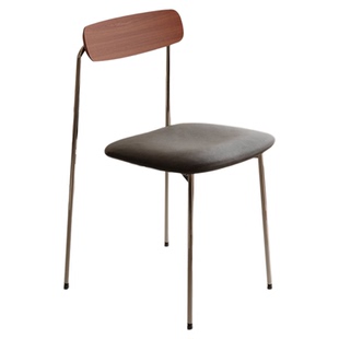 极简现代餐椅中古风意式轻奢金属包豪斯椅子现代家用靠背化妆椅子