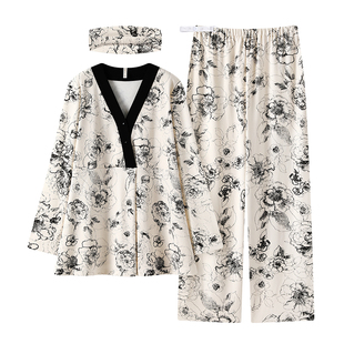 轻奢纯棉带胸垫春夏月子服产后产妇春秋季孕妇哺乳喂奶睡衣家居服