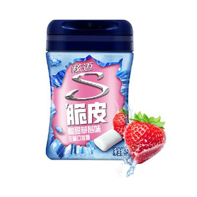 炫迈草莓味无糖薄荷糖口香糖56g