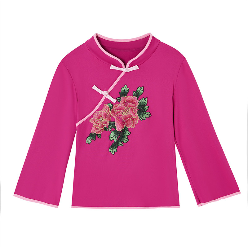广场舞新款上衣立领秧歌服打鼓服牛奶丝民族舞蹈服女跳舞演出服女