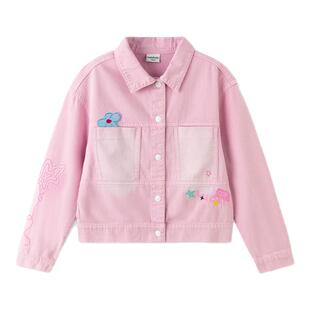 商场同款巴拉巴拉女童牛仔外套儿童纯棉翻领衣服2026新款春装童装