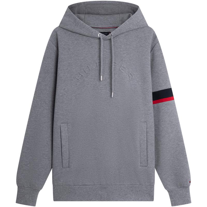 Tommy男装运动撞色袖管连帽卫衣