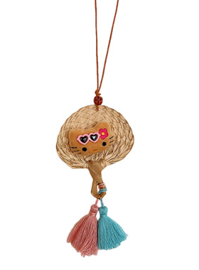 可爱KT蒲扇流苏项链女夏天