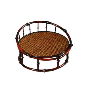 大漆筇竹圆形禅椅中式打坐圈椅仿古盘腿榻榻米矮椅宝座主人飘窗椅