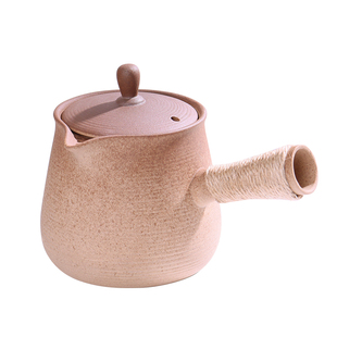 手工粗陶侧把烤茶罐带盖公道杯煮茶壶老岩泥罐罐茶煮茶器仿古加厚