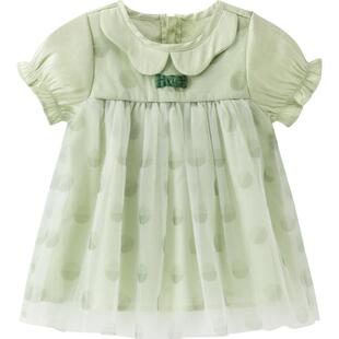 【清仓】女宝宝短袖连衣裙夏季薄款网纱婴儿国风公主外出裙子周岁