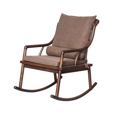 乔吉新中式黑胡桃实木阳台摇椅