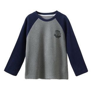 26年初高中生儿童长袖T恤插肩袖保暖德绒秋冬男童女童打底衫