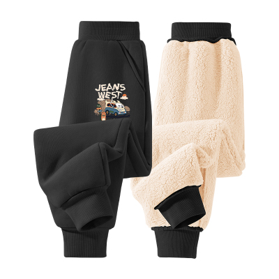 真维斯男童加绒裤子2025新款加厚一体绒保暖裤冬季羊羔绒儿童棉裤