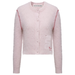 【生肖联名系列】IIIVIVINIKO2025春季新款落肩马海毛针织开衫女