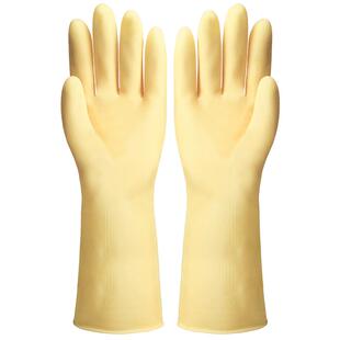 东方红牛筋乳胶手套餐饮洗碗家务厨房耐用家用刷碗清洁防水加厚女