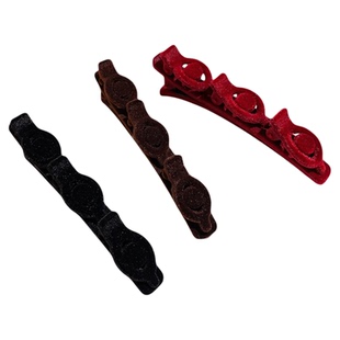 红色新年头饰懒人双层编发发夹女前额刘海植绒侧边夹发卡夹子头饰