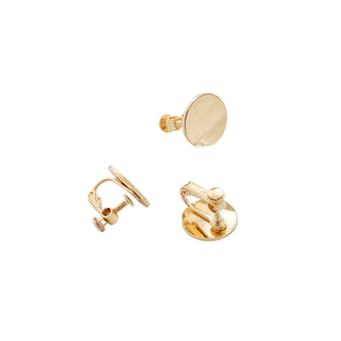 14K镀金保色平头圆盘可粘贴装饰耳夹无耳洞耳环diy耳钉耳饰品配件