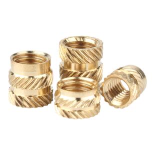 滚花铜螺母注塑热熔铜螺母铜镶件土字预埋通孔铜花母M2M3M4M5M6M8