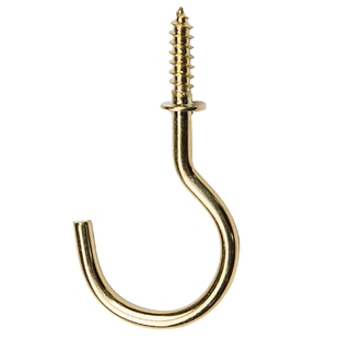 金色螺丝杯钩橱柜底马克杯倒挂钩玄关木板饰品小号吊钩挂花盆灯勾