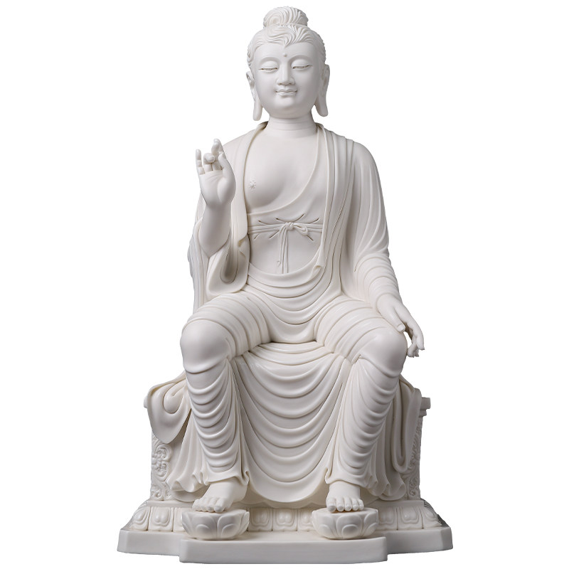 戴玉堂陶瓷东方三圣神像佛摆件