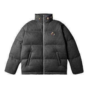 PSO Brand男装女装仿麂皮绒刺绣绒面立领羽绒服冬保暖面包服外套