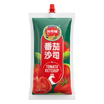 【秒杀】凤球唛番茄沙司1kg番茄酱新疆非转基因手抓饼意面酱商用