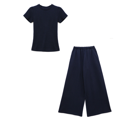 CIZZLEMORE【清澜】美式复古运动套装三道杠设计修身显瘦短款T恤