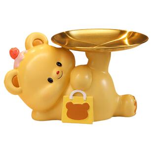 可爱创意小熊入户门钥匙收纳玄关摆件客厅家居鞋柜装饰品乔迁礼物