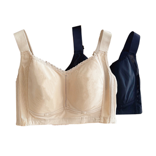 回归纯棉  大胸显小无钢圈棉感全罩杯收副乳防下垂调整型大码文胸