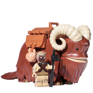 第三方星球大战曼达洛人外星牦牛班萨兽拼装积木人仔坐骑塑料玩具