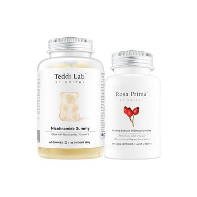 【心急组合】Teddilab by Unichi烟酰胺小熊pro软糖+玫瑰果精华