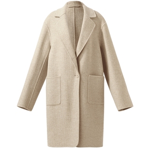 首降5折|歌莉娅羊毛大衣女冬季新款高级感双面呢中长款外套