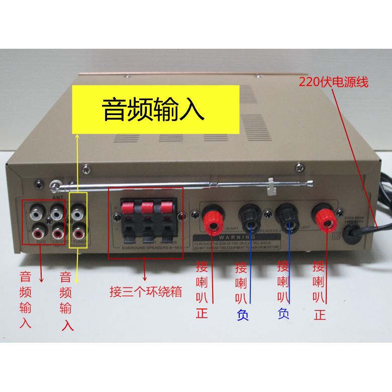 2.0功放机家用插卡功放器电脑/记忆功放电脑功放5声道OK收音功放