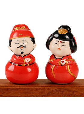 陶瓷对娃用品高档婚房压床礼物