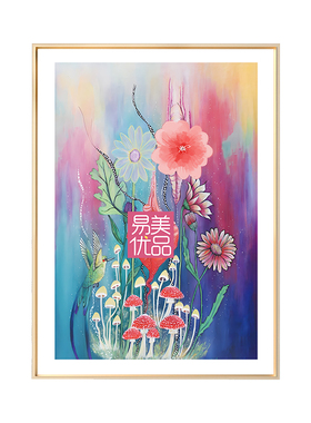 养身馆月子中心装饰画隐秘花园晶瓷工艺挂画护理宣传海报壁画产康