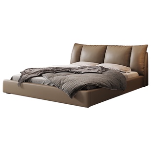 格调宣言意式极简真皮床2米x2米2大床主卧高端大气现代简约软包床