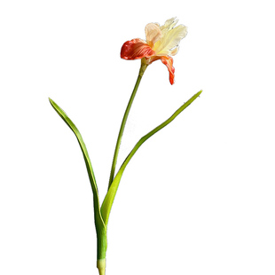 油画鸢尾仿真花高级感艺术假花绢布桌面装饰花材插花造景仿生花