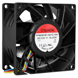 SUNON 8038 PF80381B1-Q21C-S99 12V 10.5W大风量PWM散热风扇8CM