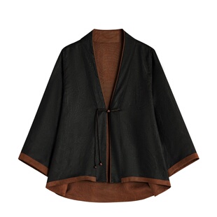 萧娘【苏洛】香云纱新中式桑蚕丝中国风女短款外套XNA1926