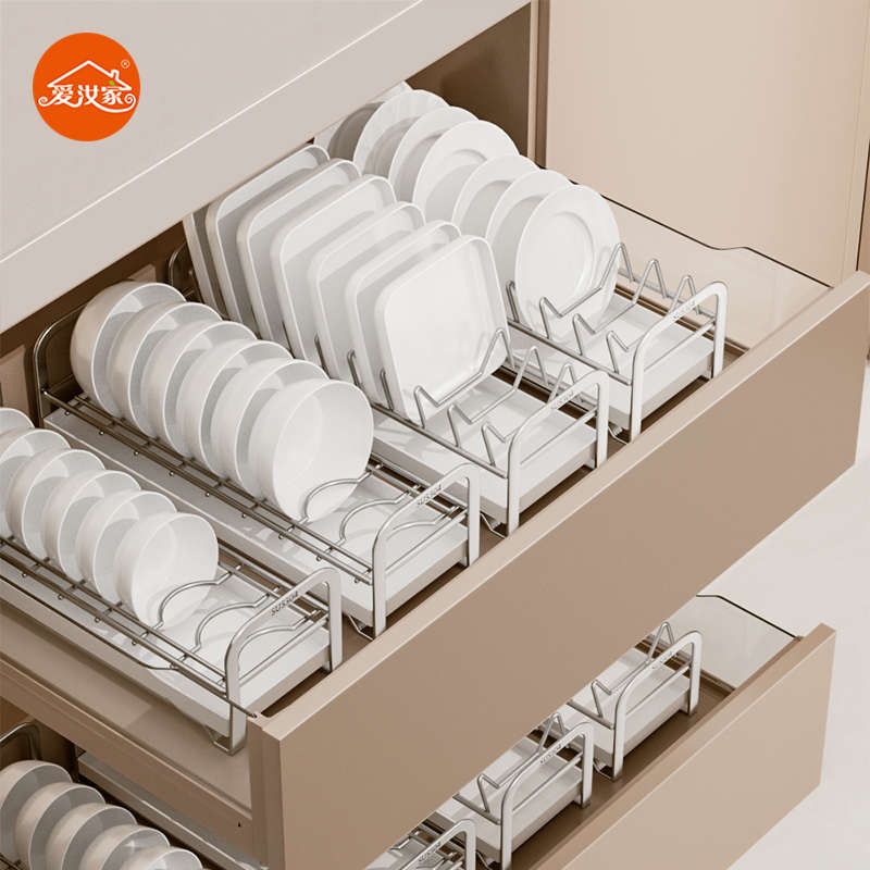 碗碟收纳架抽屉内沥碗架不锈钢碗盘沥水架水槽边放碗架碗筷沥水架