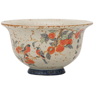 火山石柿柿如意茶杯单个陶瓷主人杯功夫茶具大号压手杯高端自用