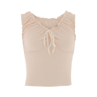 BM上衣小背心木耳边吊带2026新款夏季女短袖夏季纯欲少女风bm官网