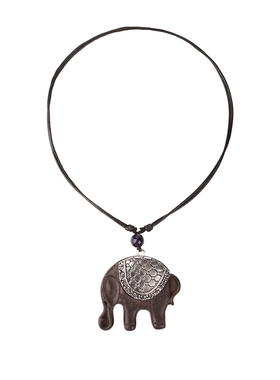 追师新款民族风毛衣链女天然黑檀