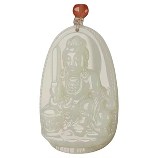 峨眉山天然和田玉吊坠项链本命佛十二生肖男女千手观音本命年礼物